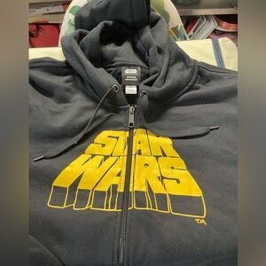 Gray Star Wars zip up hooded sweatshirt XXL brand new tags intact